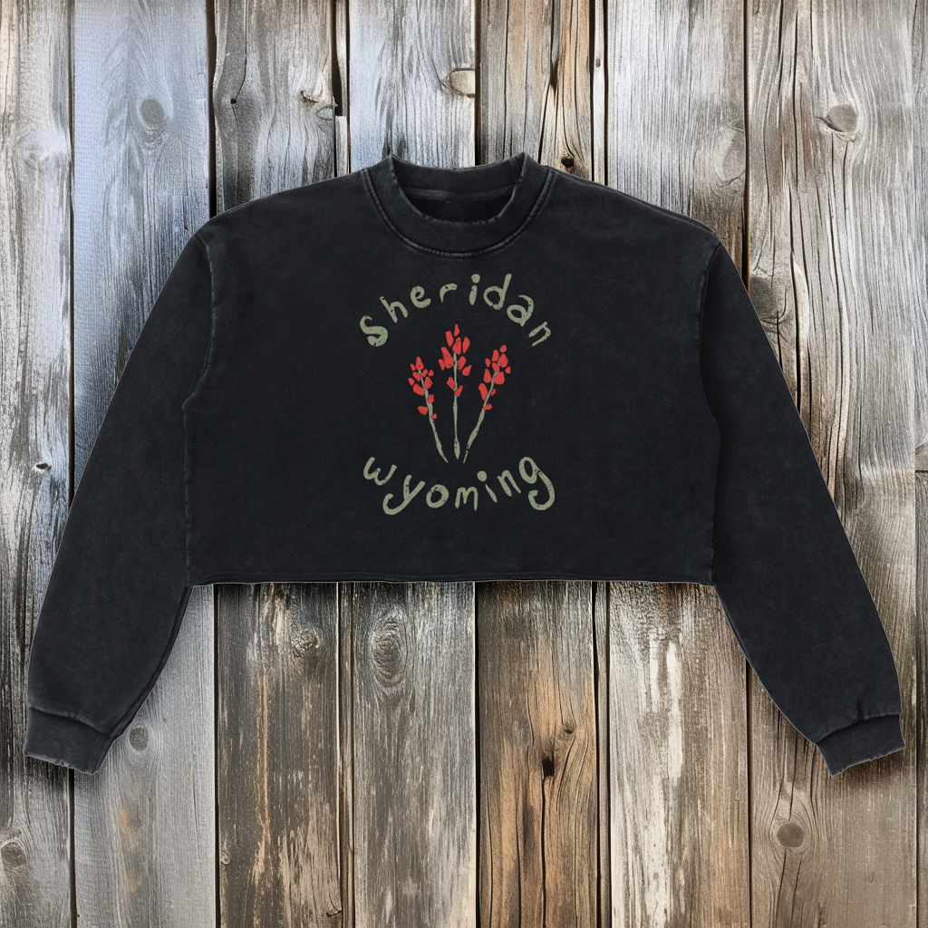 Indian Paintbrush Women's Cropped Crewneck Sweatshirt