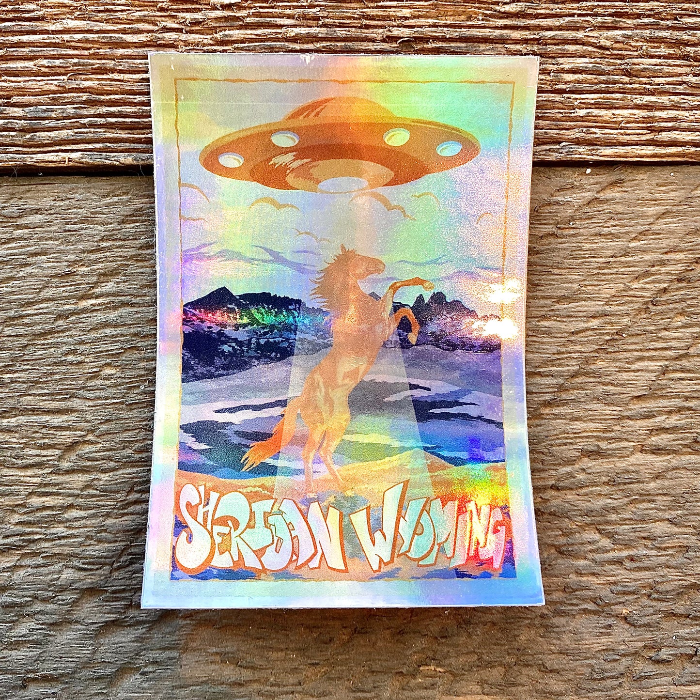 Alien Abduction Holographic 3" Decal